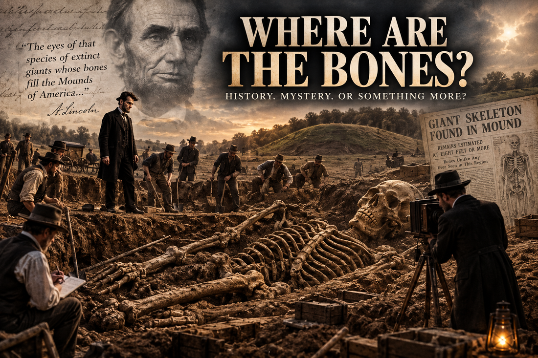 Abraham Lincoln and the mystery of his extinct giants quote about bones filling the ancient mounds of America